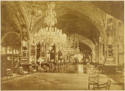 Talar-i Muzeh, zwany także Talar-i Salam (sala audiencyjna), Pałac Gulistan, Teheran, 1880-90 autorstwa Antoin Sevruguin