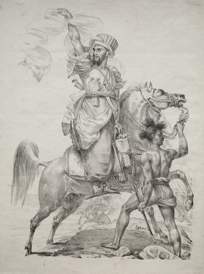 Wódz mameluków na koniu sygnalizujący prośbę o pomoc autorstwa Antoine-Jean Gros
