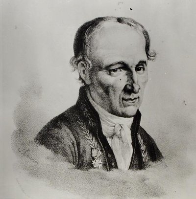 Portret Rene Just Hauy (1743-1822) (lito) (zdjęcie czarno-białe) autorstwa Antoine (after) Maurin