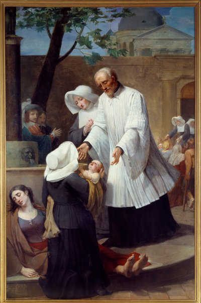 Św. Wincenty a Paulo (1581 - 1660) opiekujący się pestycydami (Św. Obraz Antoine