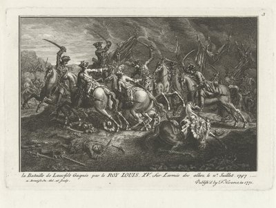 Widok bitwy pod Lauffeldt (Lafeld, niedaleko Maastricht) w dniu 2 lipca 1747 podczas wojny o sukcesję austriacką autorstwa Antoine Benoist