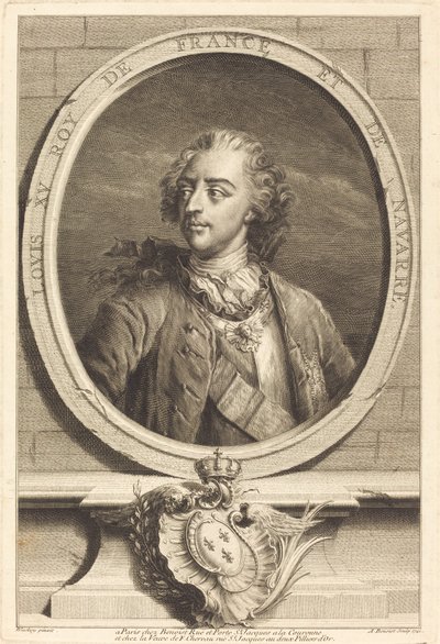 Ludwik XV, król Francji autorstwa Antoine Benoist after Jakob Christoffel Le Blon after Nicholas Blakey