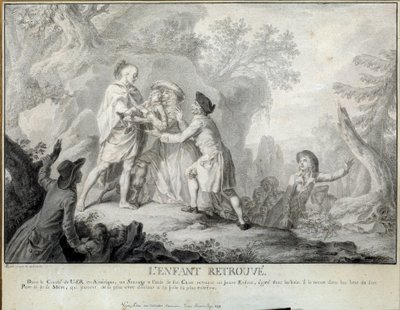 Dziecko znajduje ilustrację „Listów amerykańskiego rolnika” autorstwa św. Jana de Crevecoeur. Litografia autorstwa Antoine