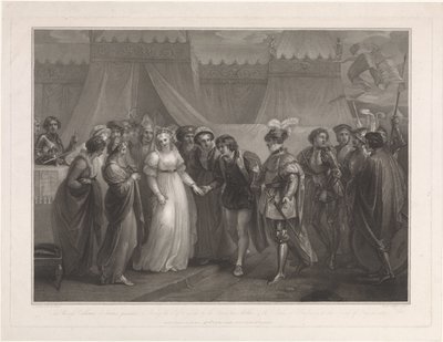 Catherine van Valois en koning Hendrik V van Engeland Księżna Katarzyna francuska podarowana Henrykowi V Anglii (...) (tytuł na obiekcie) autorstwa Antoine Cardon