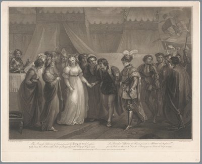 Katarzyna van Valois en koning Hendrik V van Engeland, 1420 Księżniczka Katarzyna francuska podarowana Henrykowi V Anglii (...) 1419 / La Princesse Catherine de France (...) (tytuł na obiekcie) autorstwa Antoine Cardon