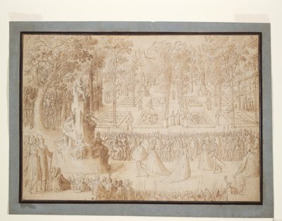 Katarzyna Medycejska zabawiająca polskich ambasadorów w ogrodach Tuileries autorstwa Antoine Caron