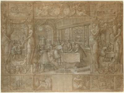 Małżeństwo Henryka II i Katarzyny Medycejskiej, Posag autorstwa Antoine Caron