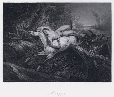 Mazeppa (grawerowanie) autorstwa Antoine Charles Horace Vernet