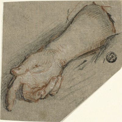 Grzbiet dłoni i przedramię autorstwa Antoine Coypel