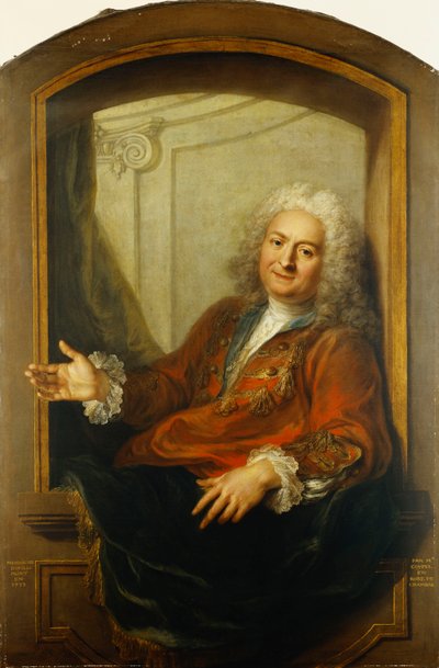 Portret Monsieur Dupille, pół tułowia, w szacie, siedzący na krawędzi okna, 1733 autorstwa Antoine Coypel