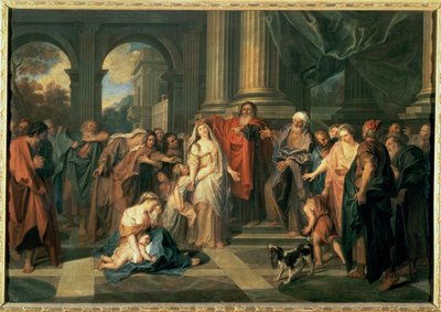 Susannah oskarżona o cudzołóstwo ... (obraz na płótnie) autorstwa Antoine Coypel
