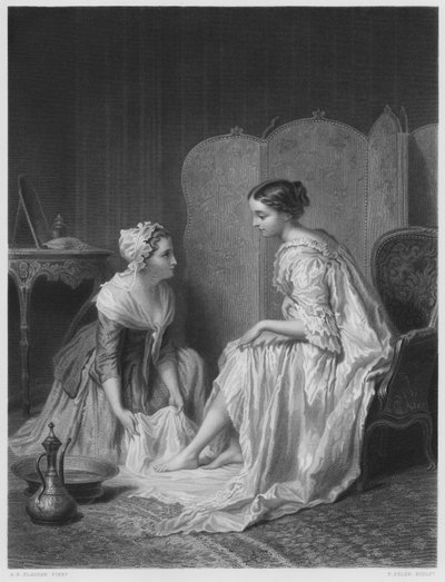 Kąpiel stóp, ze zdjęcia w Królewskiej Kolekcji (rycina) autorstwa Antoine Emile Plassan