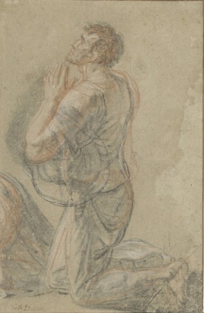 Klęczący mężczyzna, widok z boku autorstwa Antoine François Callet