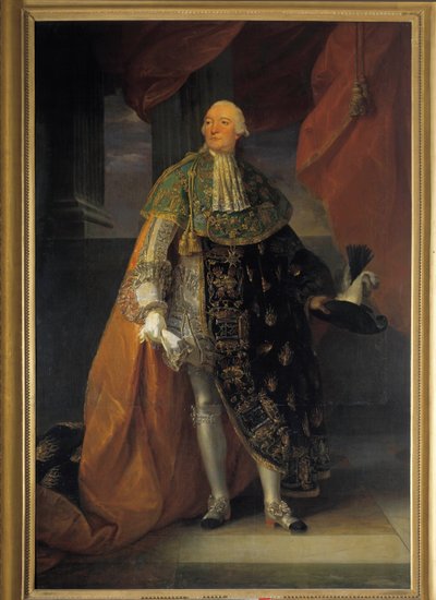 Pełnowymiarowy portret Ludwika Filipa II Józefa, księcia Orleanu (1747-1793) znanego jako Filip Egalite w pełnym stroju Zakonu Ducha Świętego (Zakon Ducha Świętego) Obraz Antoine Francois (Antoine-Francois) Callet ( 1741-1823) autorstwa Antoine François Callet