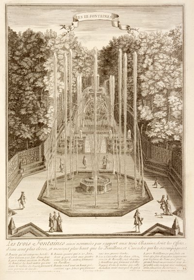 Trzy Fontanny, Wersal, 1714 autorstwa Antoine Herriset