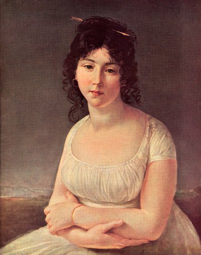 Madame Poussielgue w wieku 23 lat w 1797 r. (druk) autorstwa Antoine Jean (after) Gros