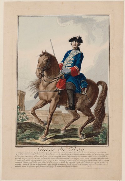 Ochroniarz króla Garde du roi, 1756. autorstwa Antoine Jean De Fehrt
