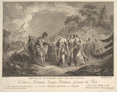 Przybycie Telemacha na wyspę Calypso autorstwa Antoine Jean Duclos