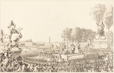 Dzień 16 października 1793, śmierć Marii Antoniny autorstwa Antoine Jean Duclos after Charles Monnet