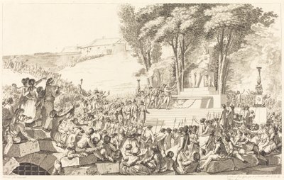 Fontanna Odrodzenia na gruzach Bastylii, 10 kwietnia 1793 autorstwa Antoine Jean Duclos after Charles Monnet