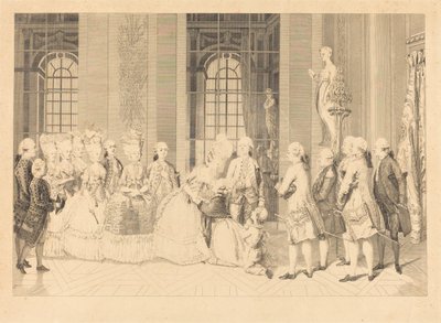 Królowa ogłaszająca pani de Bellegarde sędziom i wolności męża 1 maja autorstwa Antoine Jean Duclos after vicomte Charles Henri Desfosses