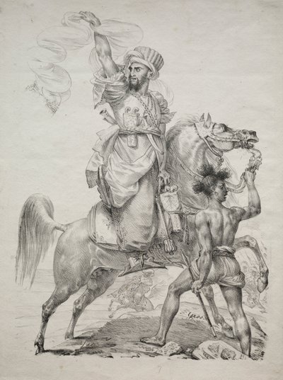 Wódz mameluków na koniu sygnalizujący pomoc autorstwa Antoine Jean Gros