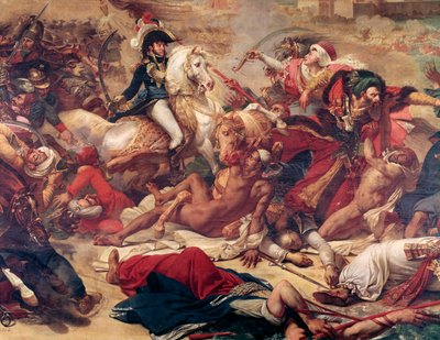 Bitwa pod Abukir, generał Murat walczący z armią osmańską. (Detal, Olej na płótnie autorstwa Antoine Jean Gros