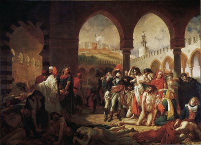 Bonaparte z wizytą u ofiar dżumy w Jaffie (olej na płótnie) autorstwa Antoine Jean Gros