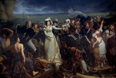 Zaokrętowanie Marii Teresy z Francji, księżnej Angouleme zwanej Madame Royale (1778-1851) w Pauillac 2/04/1815 dla Anglii Obraz Antoine Jean Gros (1771-1835). 1818 niedz. 3,26x2,04 m Bordeaux, musee des Beaux Arts autorstwa Antoine Jean Gros