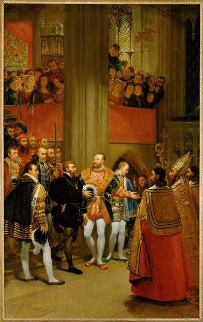 Cesarz Karol V przyjęty przez króla Franciszka I w opactwie St. Denis ... autorstwa Antoine Jean Gros