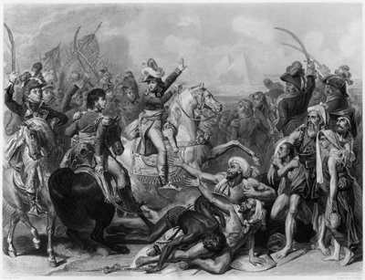 د اهرامونو په جګړه کې ناپلیون بوناپارټ، د ژان ژاک فریلي (b.1797) پولي لخوا نقاش شوی autorstwa Antoine Jean Gros