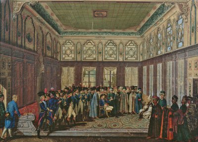 Generał Aubert du Bayet przyjmowany przez wielkiego wezyra osmańskiego w Konstantynopolu w 1796 r. autorstwa Antoine Laurent Castellan