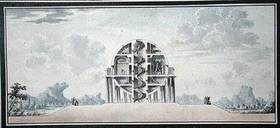Projekt Domu dla Kosmopolity, 1783 (wc na papierze) (detal) (patrz także 195241-195242, 196724-196725) autorstwa Antoine Laurent Thomas Vaudoyer