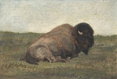 Leżący bizon, 1810-75. autorstwa Antoine Louis Barye