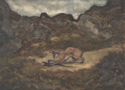 Karakal i Bażant, 1810-75. autorstwa Antoine Louis Barye