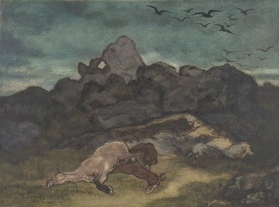 Martwe konie, 1810-75. autorstwa Antoine Louis Barye