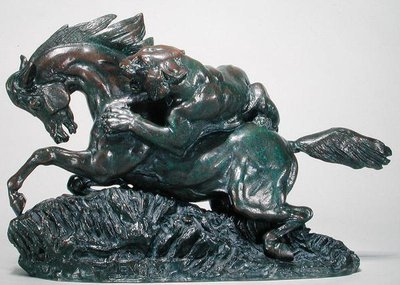 Koń Zaskoczony Tygrysem (brąz) autorstwa Antoine Louis Barye