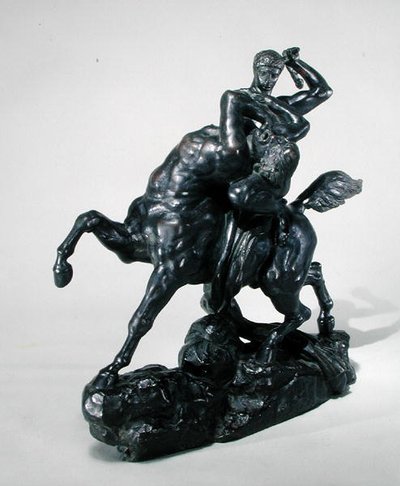 Tezeusz Combating the Centaur Bienor (brąz) (widok z przodu) autorstwa Antoine Louis Barye