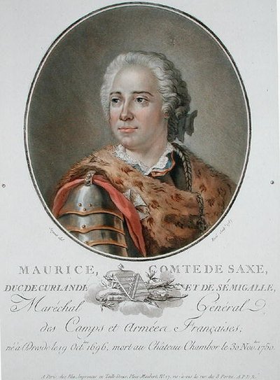 Maurycy (1696-1750) hrabia Saksonii autorstwa Antoine Louis Francois (after) Sergent Marceau