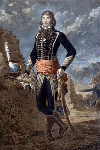Portret generała Marceau (1769-1796) (Francois Severin Marceau Desgraviers), na podstawie obrazu Antoine Louis Francois Sergent (1751-1847), znanego jako sierżant Marceau. Rycina z XVIII wieku. Paryż, musee de l