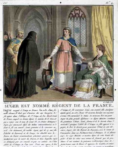 Opat Suger (1082-1152) zostaje mianowany regentem Francji, 1788 autorstwa Antoine Louis Francois Sergent-Marceau