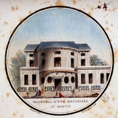 Halle aux cielęta, bulwar Saint Martin. W pritoresque widokach głównych budynków Paryża autorstwa sierżanta autorstwa Antoine Louis Francois Sergent Marceau