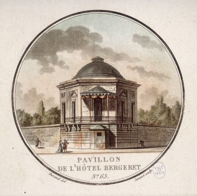 Pawilon Hotelu Bergeret, Paryż. W pritoresque widokach głównych budynków Paryża autorstwa sierżanta autorstwa Antoine Louis Francois Sergent Marceau