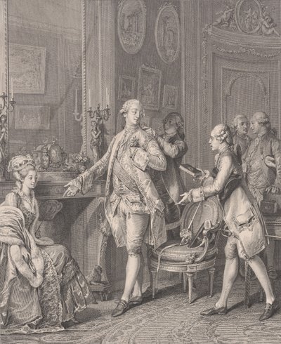 La Grande Toilette Patronka, z Le Monument du Costume, 1777. autorstwa Antoine Louis Romanet