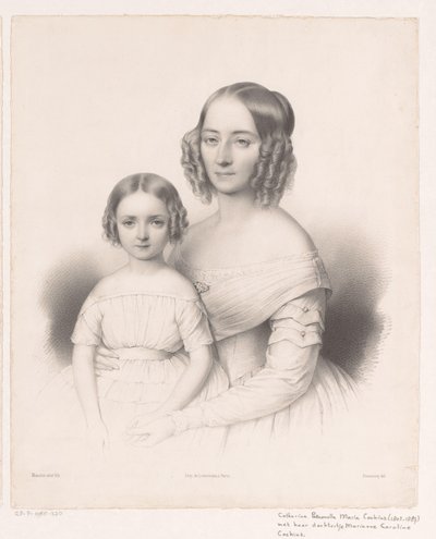 Portret Cathariny Petronella Maria Cochius z córką autorstwa Antoine Maurin