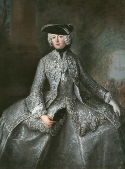 Anna Amalia Pruska (1723-1787), opatka Quedlinburga, ok. 1744 (olej na płótnie) autorstwa Antoine Pesne