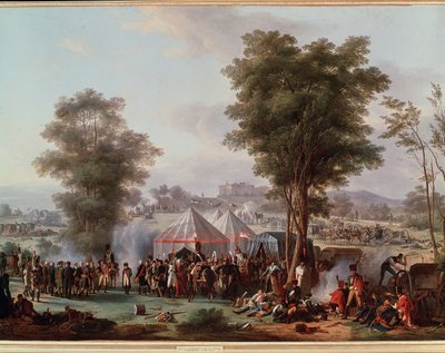 Biwak cesarza Napoleona I, w pobliżu zamku Ebersberg w Austrii 4.05.1809 (Malarstwo autorstwa Antoine Pierre Mongin