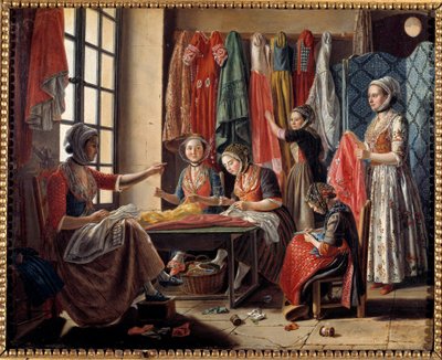 Warsztat krawiecki w Arles w 1760 Obraz Antoine Raspala (1738-1811) 1760 Arles, Musee Reattu autorstwa Antoine Raspal