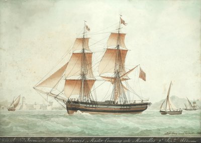 Weasel wpływający do Marsylii, 9 września 1823 r. autorstwa Antoine Roux