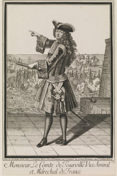 Monsieur Le Comte de Tourville wiceadmirał i marszałek Francji autorstwa Antoine Trouvain
